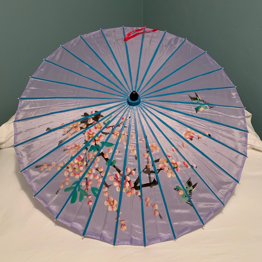 Rockabilly Hand Painted Silk Parasol